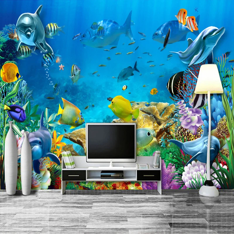 Underwater World Custom 3D Wallpaper Murals Wall Papers Home Decor Living Room Sofa TV Backdrop Wall Decorative Photo Wallpaper