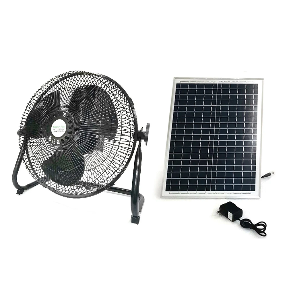 Solar Fan solar fan rechargeable wireless portable silent floor fan 12 inches