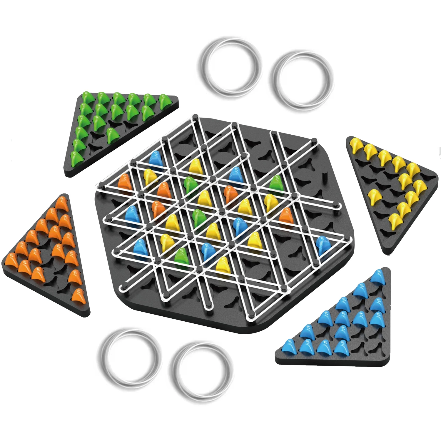 Triggled Strategy Game 2024 Hot Selling New Family Party Desktop Rubber Strategy Game Chain Chess Table Puzzle Game