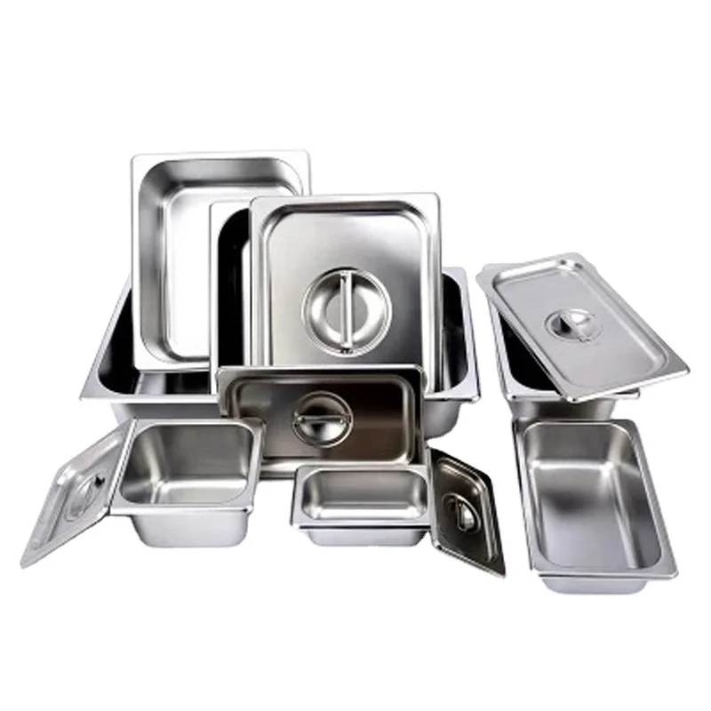 Европейский пищевой контейнер из нержавеющей стали для Гастроемкости отеля, ресторанное оборудование Ss201 1/1 1/2 1/9 Gn, сковорода, антипригарные сковороды шеф-повара