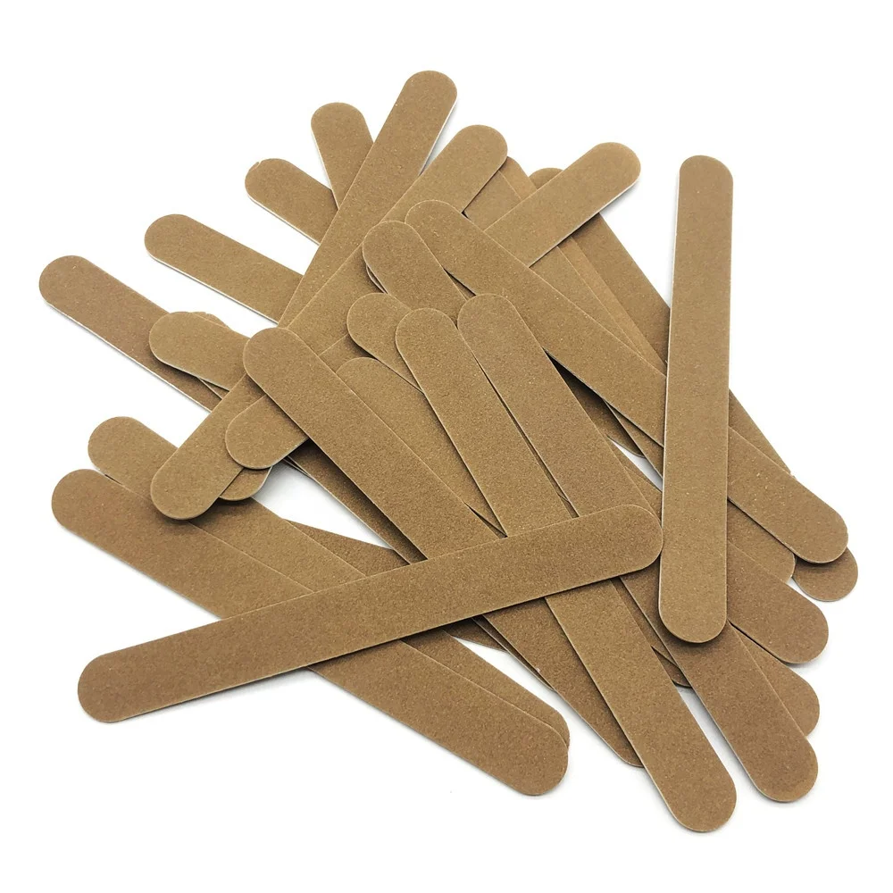 Custom Logo Brown Sandpaper Abrasive Nail File Wooden Board 100/180 Nail File