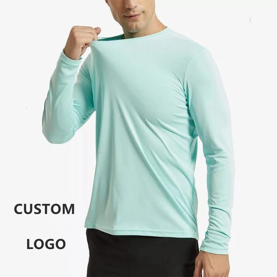 Custom gym microfiber Round neck long sleeve T-shirt for men and women Unisex
