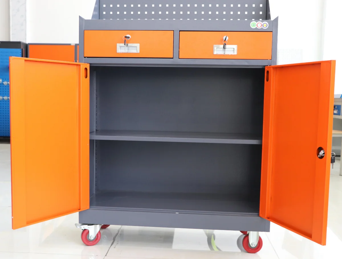 Double door garage cabinet workshop heavy duty safety storage cabinet metal tool cabinet