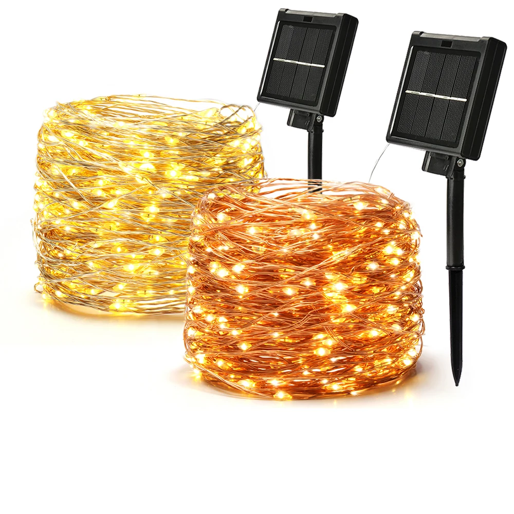 50/100/200/300/400 LED Solar Light Outdoor Lamp String Lights For Holiday Christmas Party Waterproof Fairy Lights Garden Garland