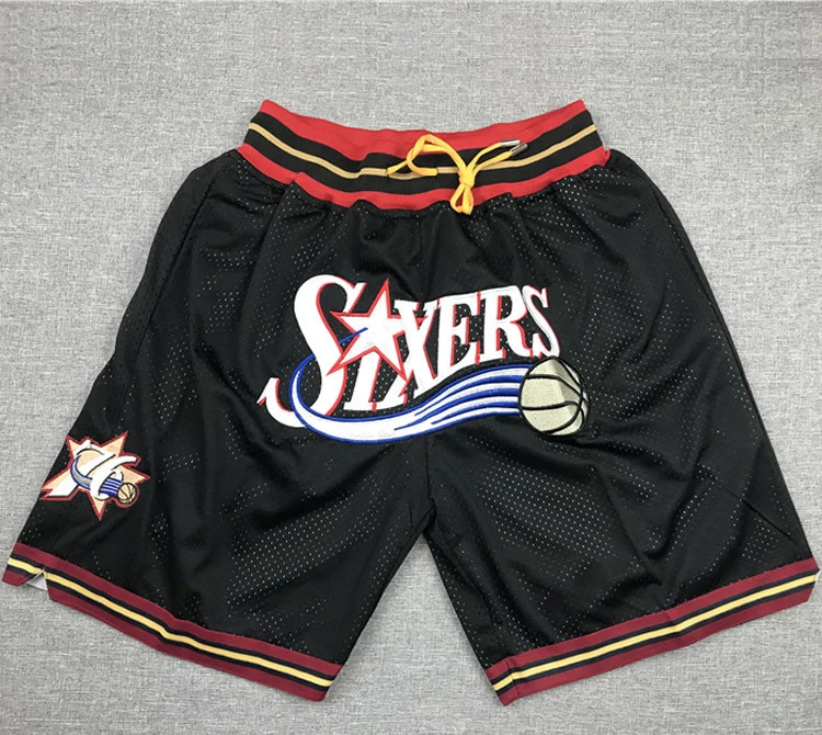 High Quality Vintage Retro Two Layer Zipper Pockets Mesh Elastic Rib Name Embroidery Men Nbaing Basketball Shorts With Logo