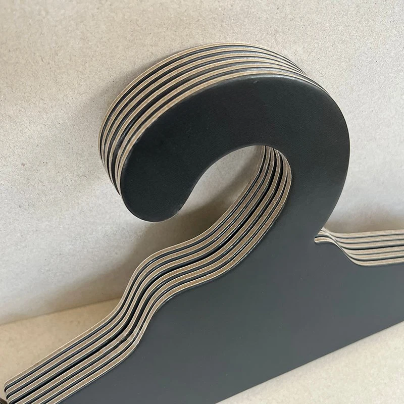 Cloths Hanger Custom Brand LOGO  Black Coat Suit Paper Hangers for Shop