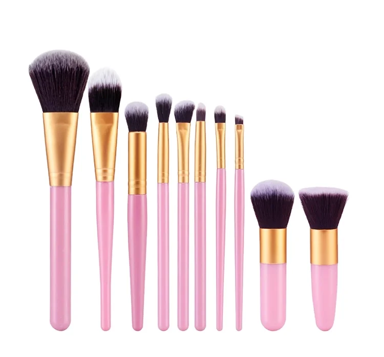 HZM 11Pcs Customized gold purple silver makeup brush Set private label Fan Powder Eye Private Label Kabuki bsmallcosmetics set