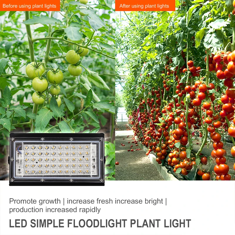 LED Grow Light Phyto Lamp AC 220V 50W LED Full Spectrum Floodlight Indoor Outdoor Greenhouse Plant Hydroponic Plant Spotlight