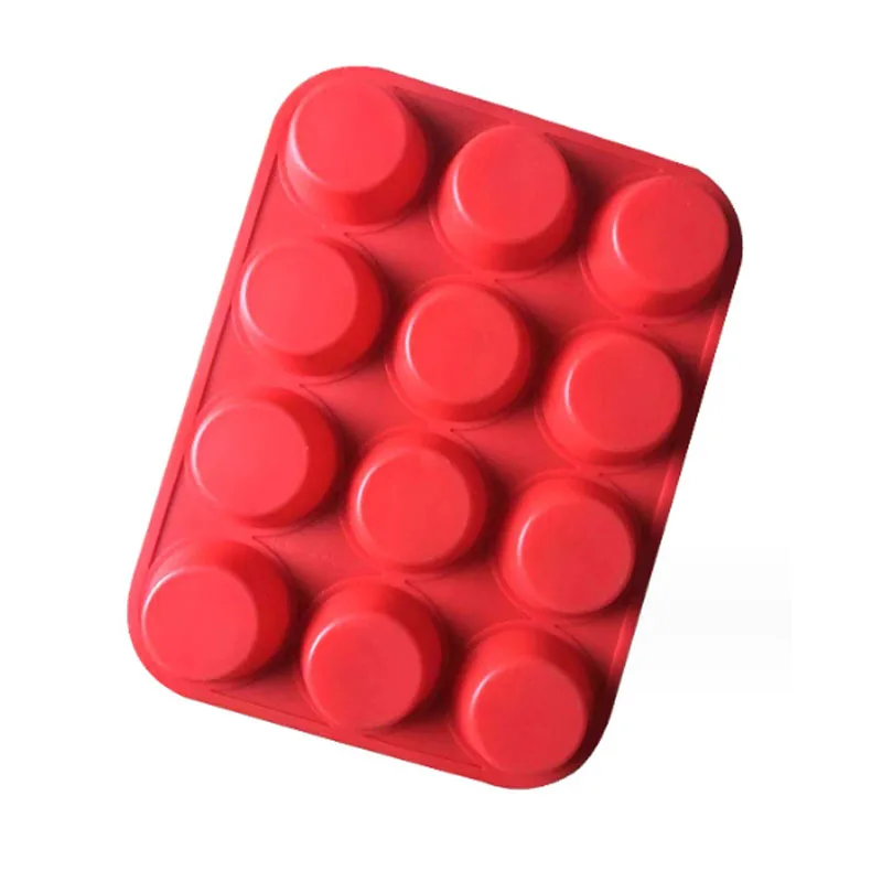 Popular 12pcs Cupcake Silicone Cake Mold Food Grade Silicone Baking Mini Cake Silicone Mold