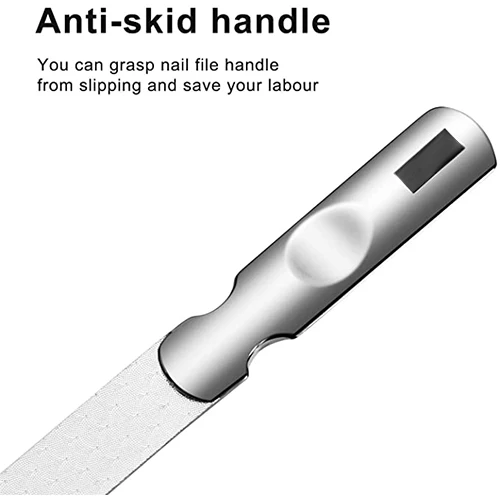 Logo Custom High Quality Nail Files With Anti-Slip Handle & Leather Case Finger Nail File For Men And Woman Pedicure Tools