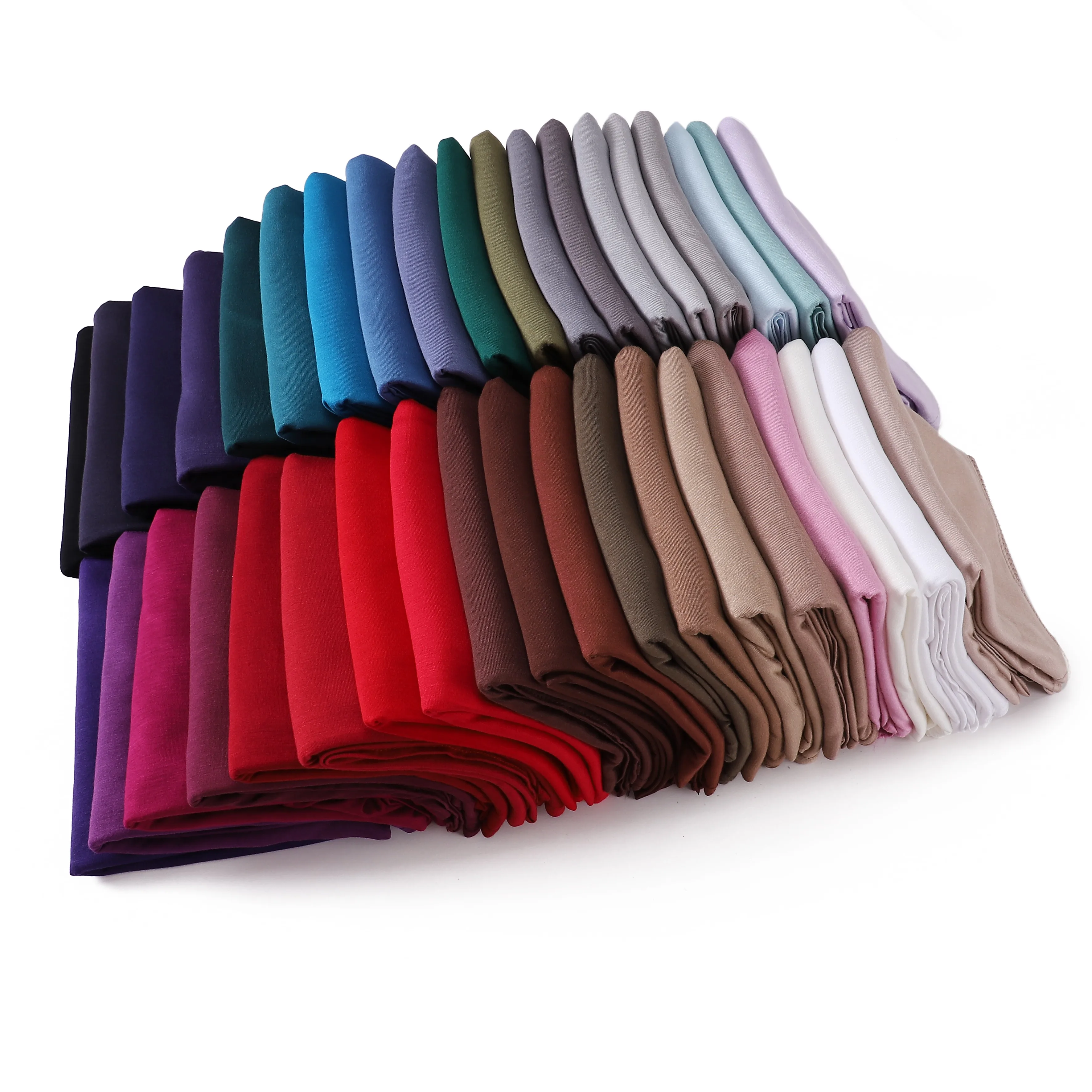 Wholesale Solid Color Thick Jersey Scarf Ethnic Other Scarves Heavy Borong Hijab Muslim Tudong Women Shawl