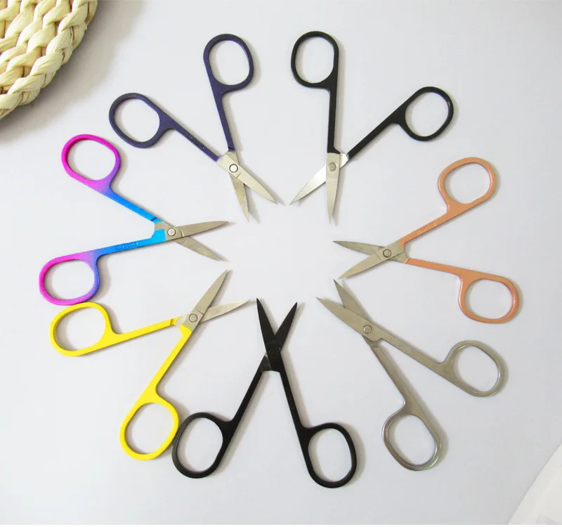 Stainless Steel Eyebrow Scissors Hair Trimmer Grooming Shaping Shaver Eyelash Hair Clips Hair Remover Makeup Scissors
