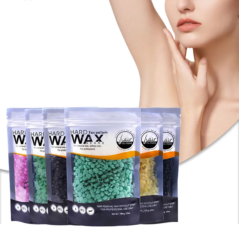 Jiajie wholesale 100g depilatory hot film hard wax body facial leg Depilatory wax