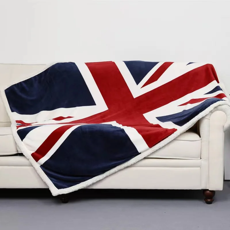 Minky Soft Flag Blanket Customize Personalized Design Sublimation Printed Warm Fleece Sherpa Throw Blankets Custom For Winter