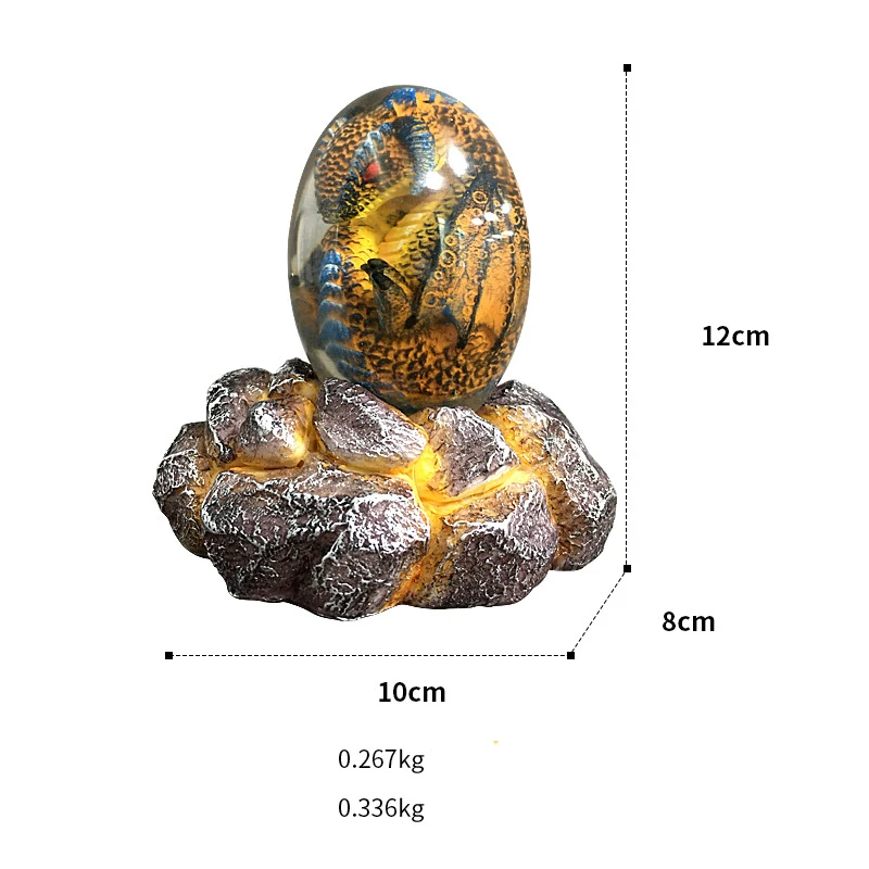 Christmas Halloween Gifts Souvenir Lava Dragon Egg Transparent Dinosaur Egg Toy Clear Resin Dragon Egg Decorations