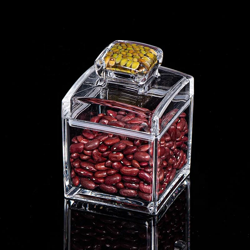 
5829M(S) 300ML High Quality Household Plastic Tea Sealed Tank Clear Moisture-proof Food Grade Storage Acrylic Airtight Jar 