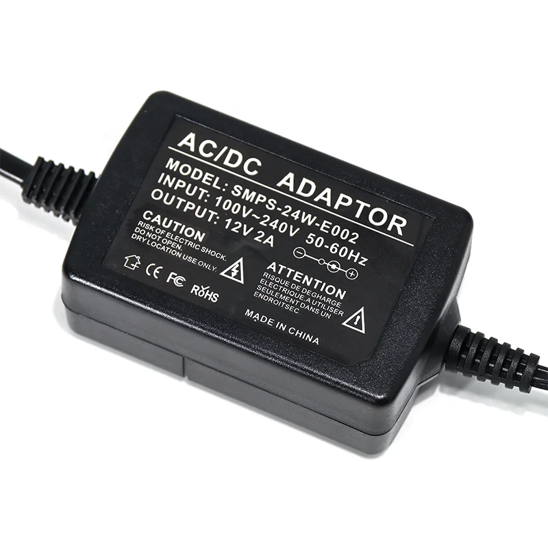 AC 100v-240v 50/60hz Input DC 12v 2a 24w Output With US EU Plug For CCTV System Hot Selling AC/DC 12 Volt 2 Amp Power Adapter