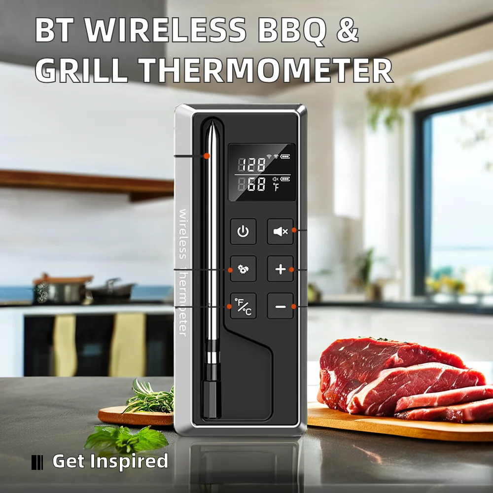 Wireless Digital BBQ Meat Thermometer Grilling Smoker Oven Fast Instant Read Meat Thermometer Outdoor Kitchen Food Cooking
