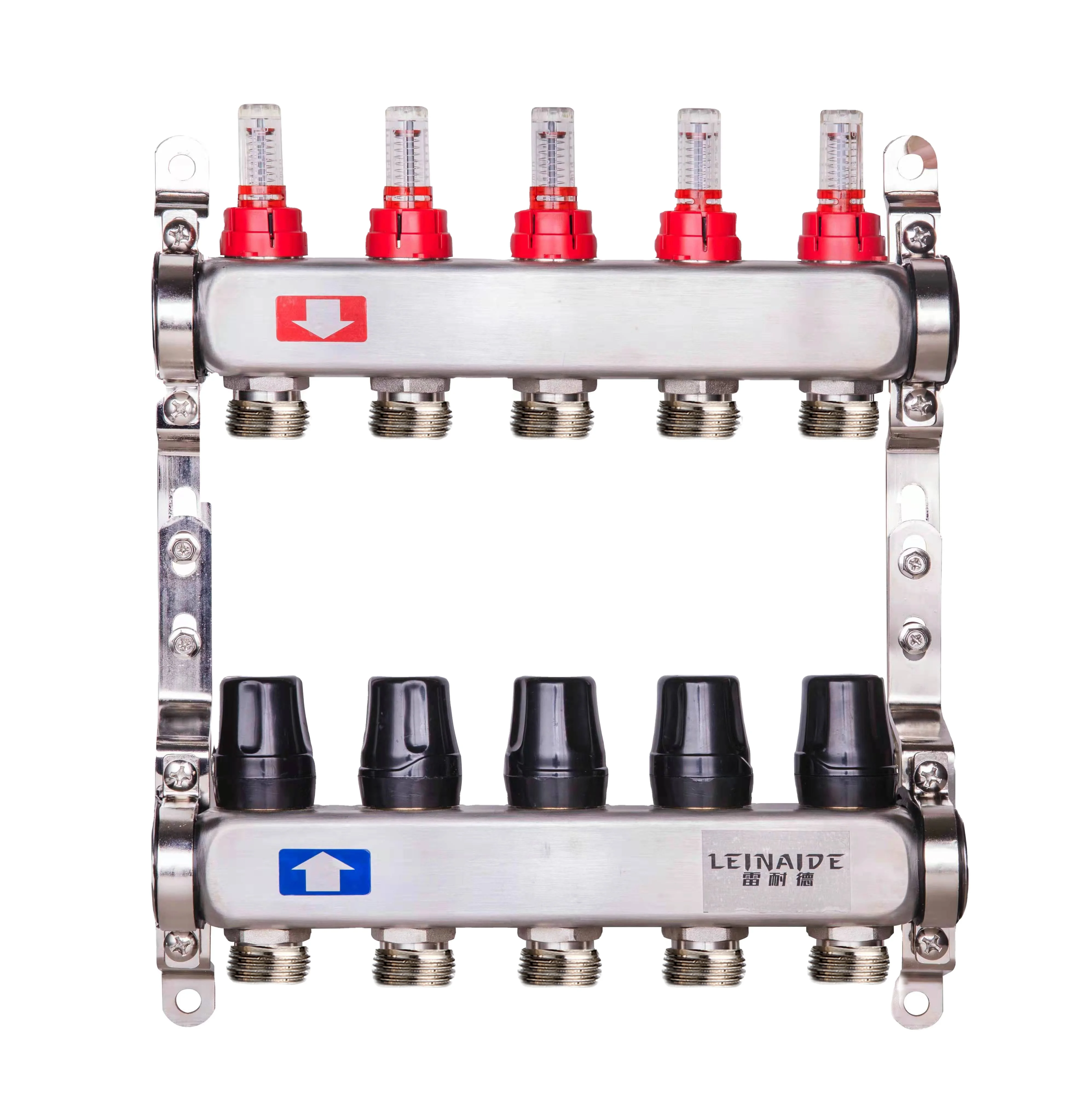 Zhejiang Huibo 2- 12 way Stainless Steel Underfloor Heating  Systems  Flow Meter Manifold