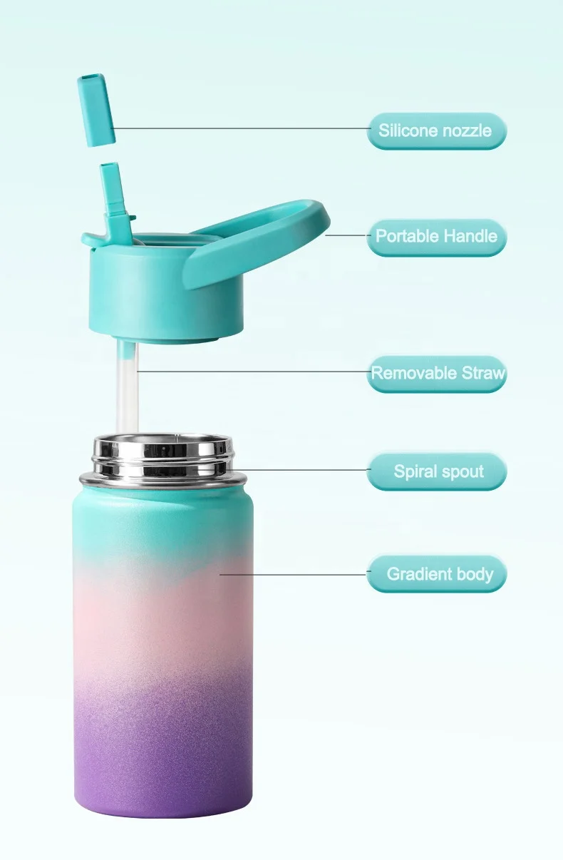 BPA FREE Kids frozen Wholesales Insulated Stainless Thermal Vacuum Cups kids Children Water Bottle With Straw And Handle