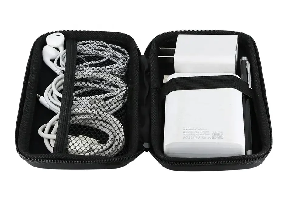 EVA Shockproof Carrying Case Hard Protective EVA Case for Cell Phone Power Bank Battery Adapter Charger USB Power Bank Pouch