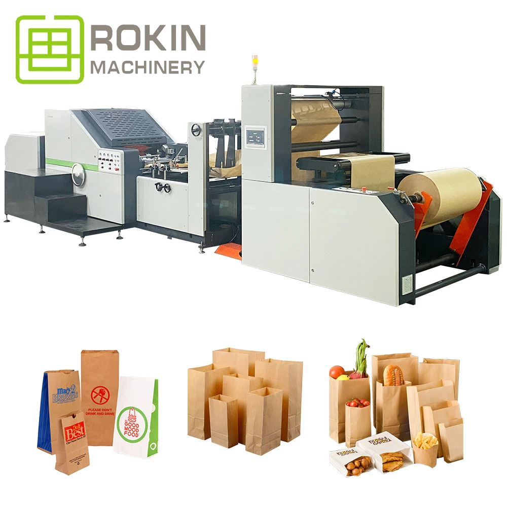 ROKIN BRAND paper square bottom bag making machine in indian currency