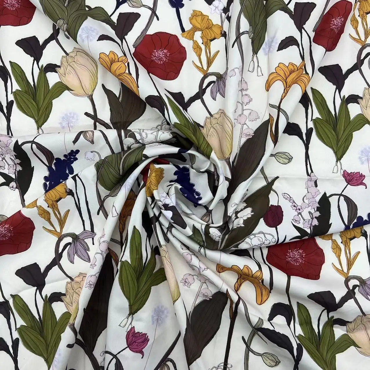 factory  high quality floral style 100%polyester  digital print fabric pongee fabric taffeta fabric for coat jacket outer lining