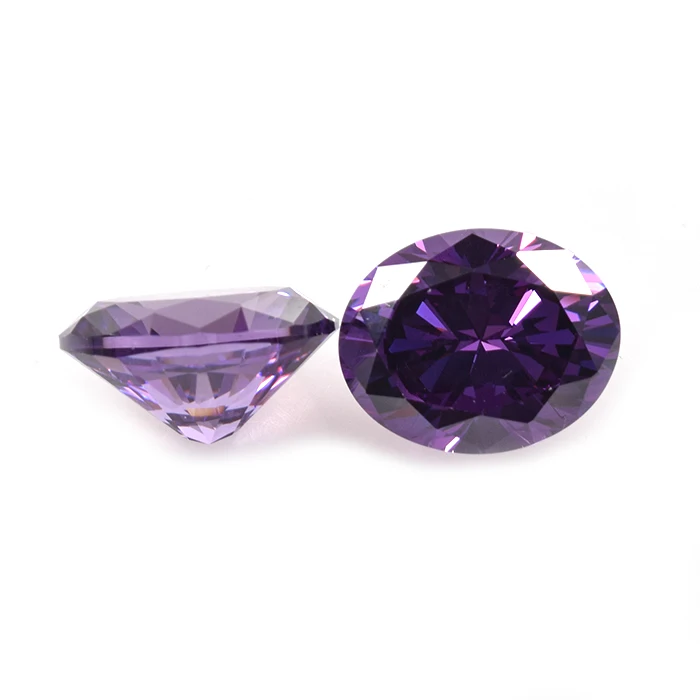 Roomy Gems Colorful Purple Amethyst Oval Cut Cubic Zirconia Stones Price Per Carat CZ Loose Gemstones