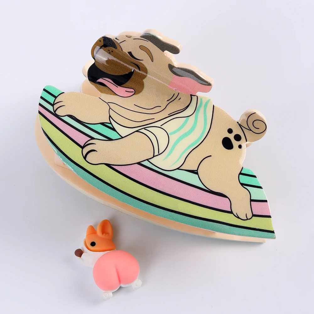 CN Cute Cartoon Hair Claw Clip Animal Dog Panda Plastic Acrylic Hair Claw for Women Girls