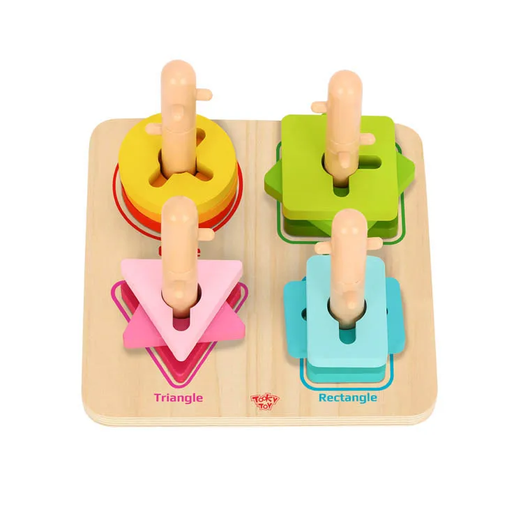 RTS TOOKY TOY New Wooden Geometric Block Sorter Learning Gift Set Toys For Kids numberblocks