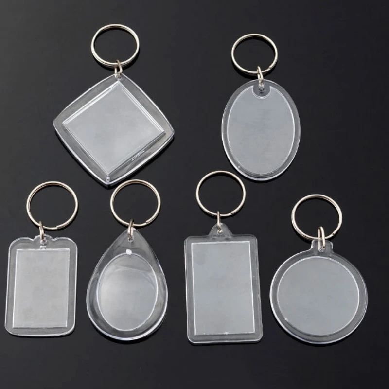 Promotional Custom Blank Epoxy Acrylic Keychain Clear Acrylic Photo Keychain Plastic Keyring Printed Logo Cute Acrylic Key Chain
