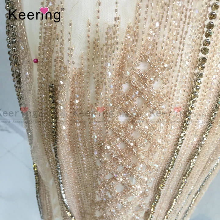 Sexy elegant wedding dress/evening party  with beaded crystalWDP-121