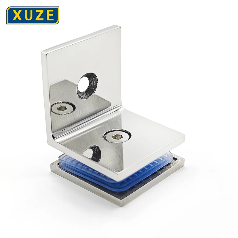 Xuze 304 Precision Cast Stainless Steel 90 Degree Single Sided Corner Code Glass Clamp Bracket Shower Room Fix Clamp