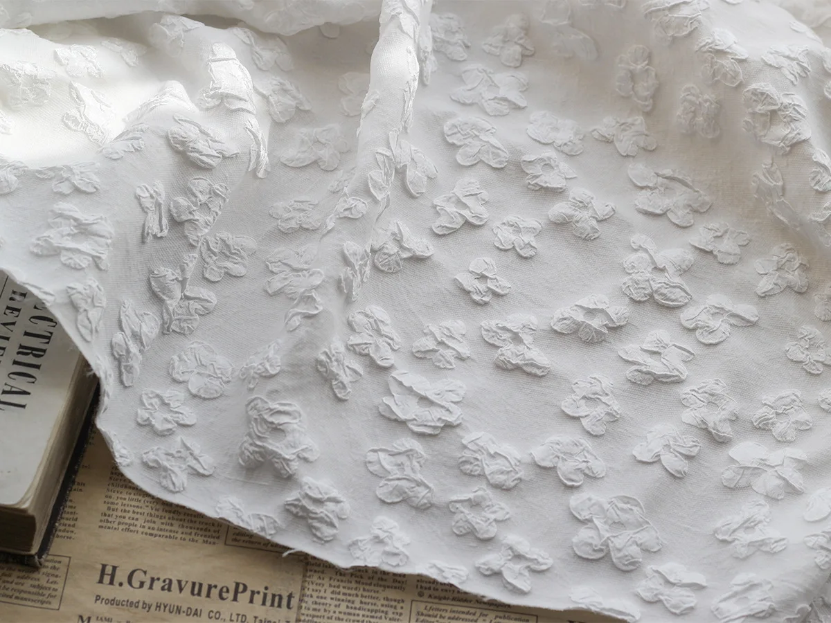 Blue Jacquard Lace Fabric Brocade Material Floral Organza Mesh Cloth French Net Tulle Dentelle