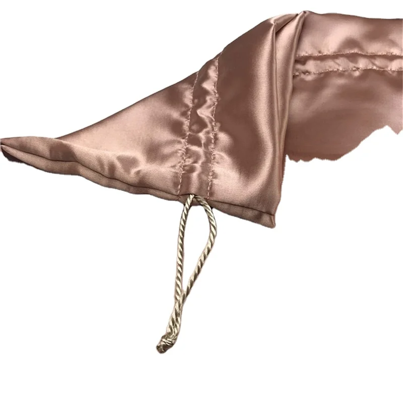 Customize Large Rose Gold Dust Satin Silk Pouch Dust Bag Custom Logo Soft Satin Handbag Dust Bag Big Satin Bag