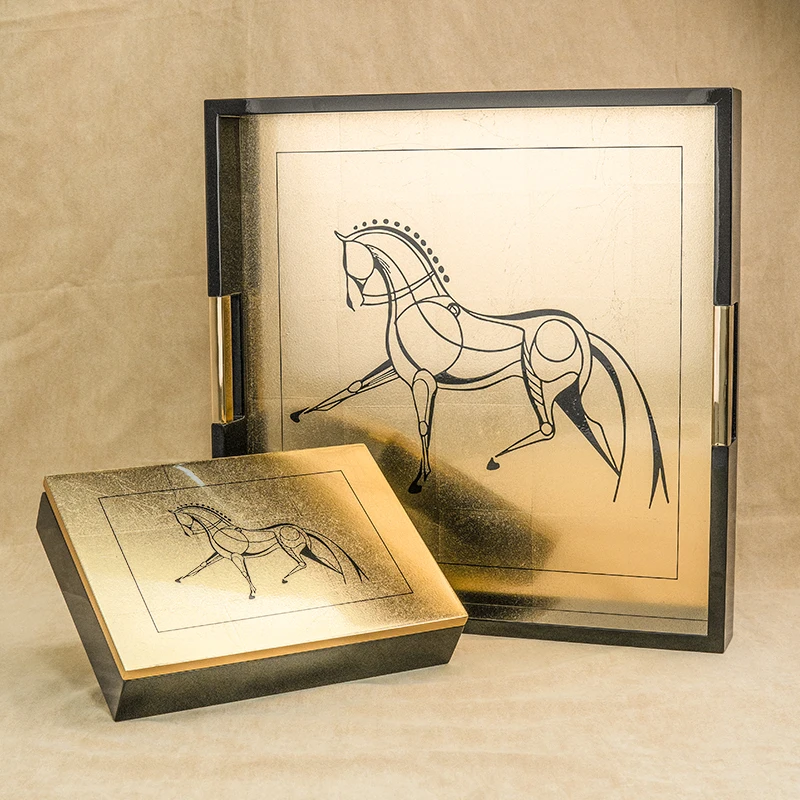 Luxury Holzverpackung Polished Glossy Mdf Lacquer Wood Boxes Bottle For Luxury Perfume Jewelry Wooden tray And Box