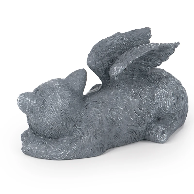wholesale polyresin tombstone ornaments for cat angel statue monument pet memorial stone Pet Small angel monuments
