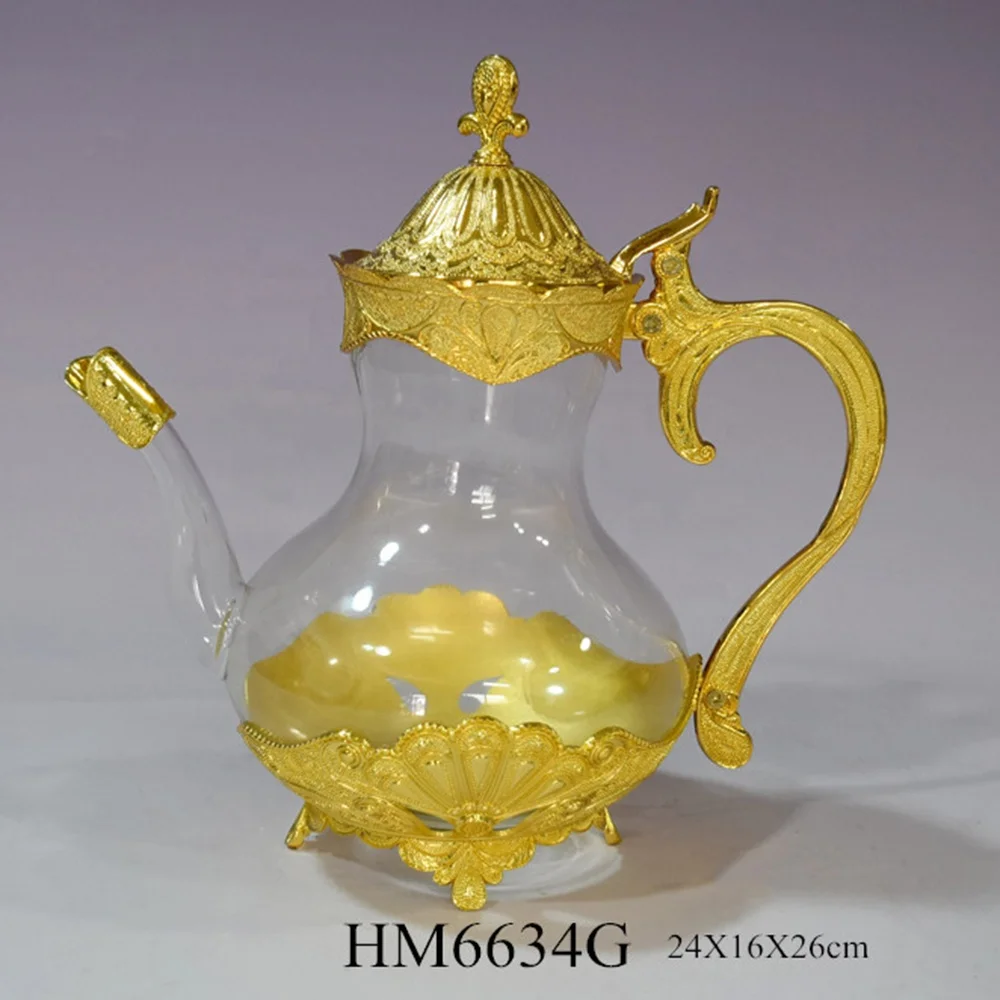 Home wedding banquet cute duck shape Iron edge glass wine decanter with handle