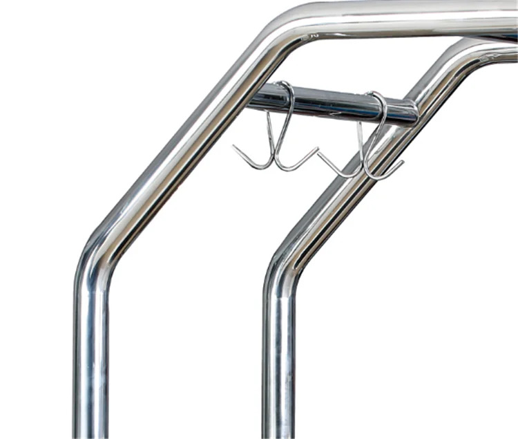 Four Wheels Stainless Steel TrolleyLobby Luggage Trolley For Hotel