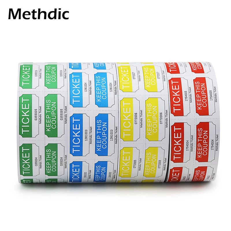 Methdic Raffle Tickets Double Ticket Roll for Game Machine