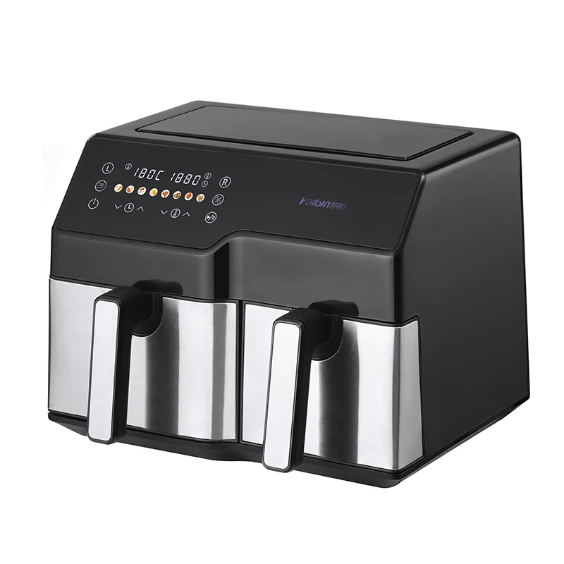 Double Drawer 9.0L Capacity Air Fryer Multiple Function Household Big Non-stick Coating Air Fryer