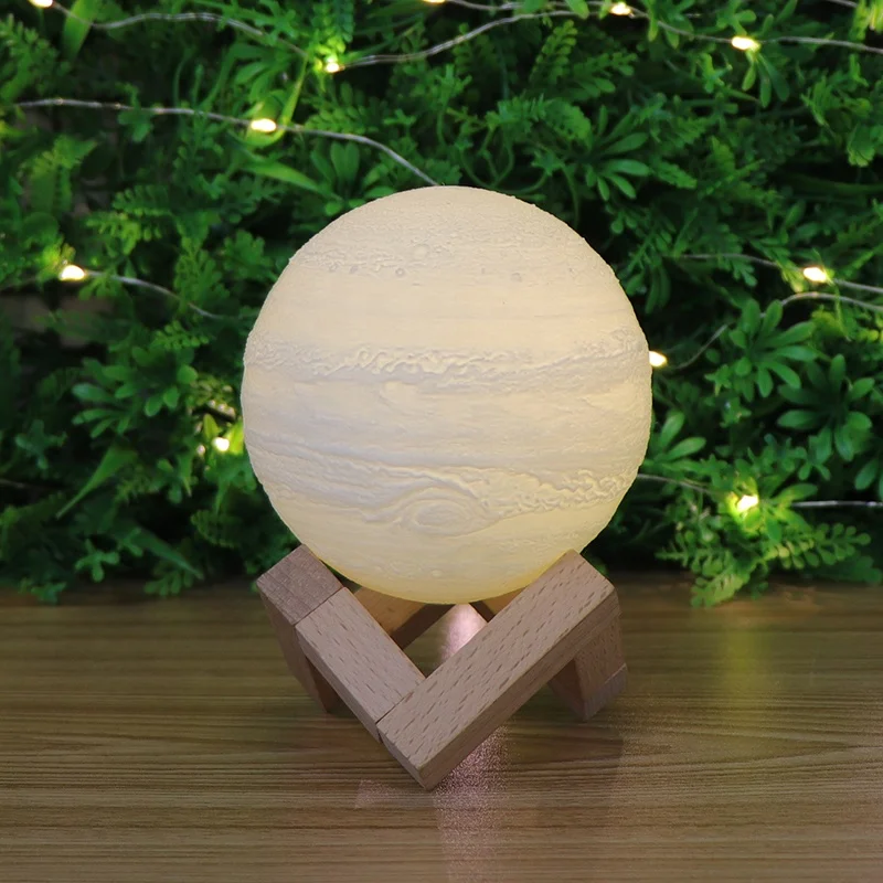 Zhongshan Bedroom Decoration 3D Print Jupiter Shape Moon Lamp Gift 3D Desk Lamp For Kids