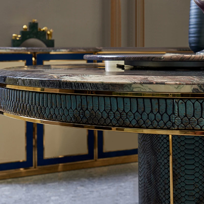 New Trend Custom Made Factory Price Luxury Home Furniture High Quality Round Luxury Marble Dining Table
