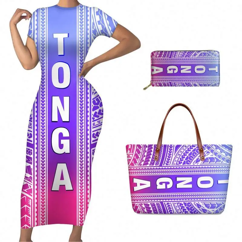 Tonga New Dress 2021 Polynesian Clothing Tribal Handbags Fashion Matwrial Pure Mens Tattoo Attire Party Dress Print Custom New