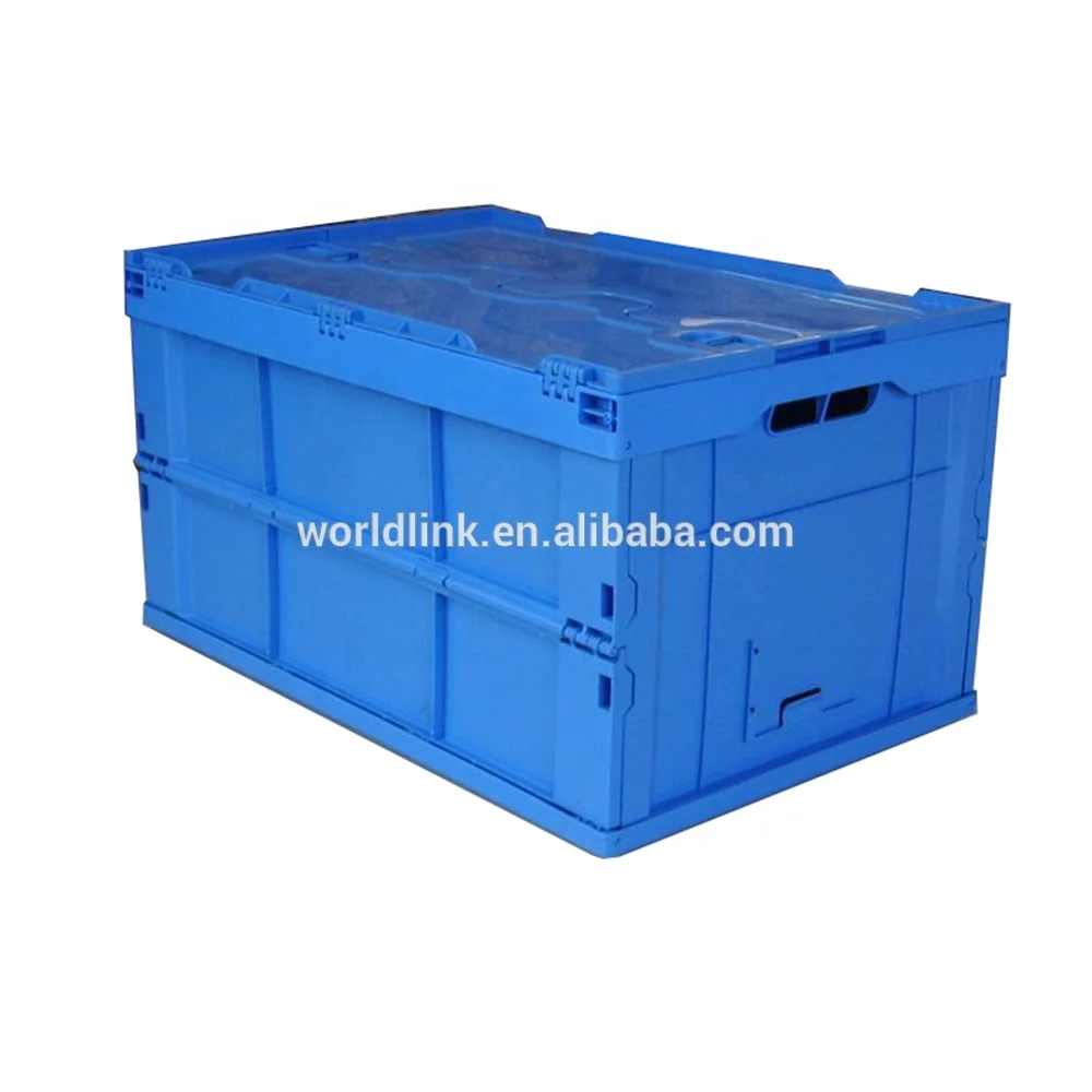 60L упаковка хранения Пластиковая Складная коробка с крышкой