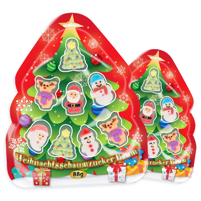 Custom 88G Santa Cartoon Soft Gummy Cotton Candy Gift Christmas Candy Ornaments Candy