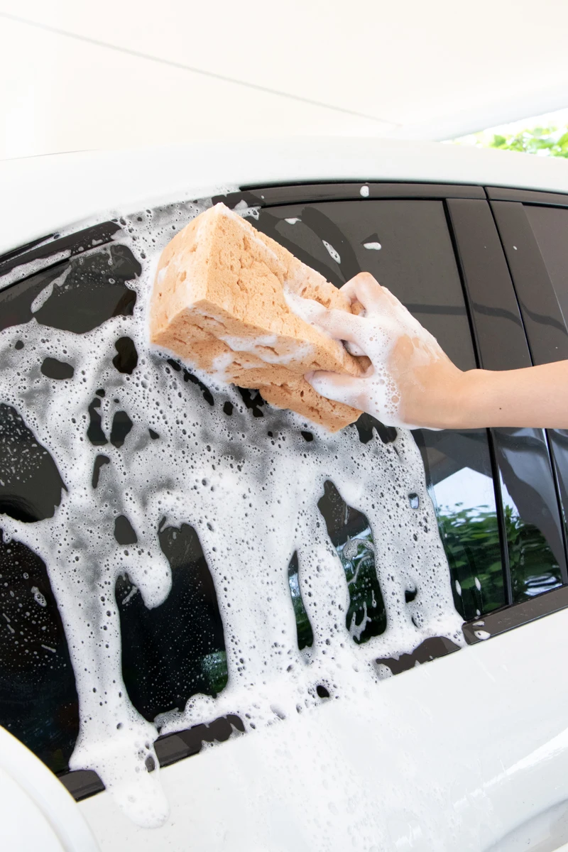 Soft Scratch Free Car Cleaning Sponge Super Absorbent Square Honeycomb Sponges,Car Wash Sponge with Lanyard