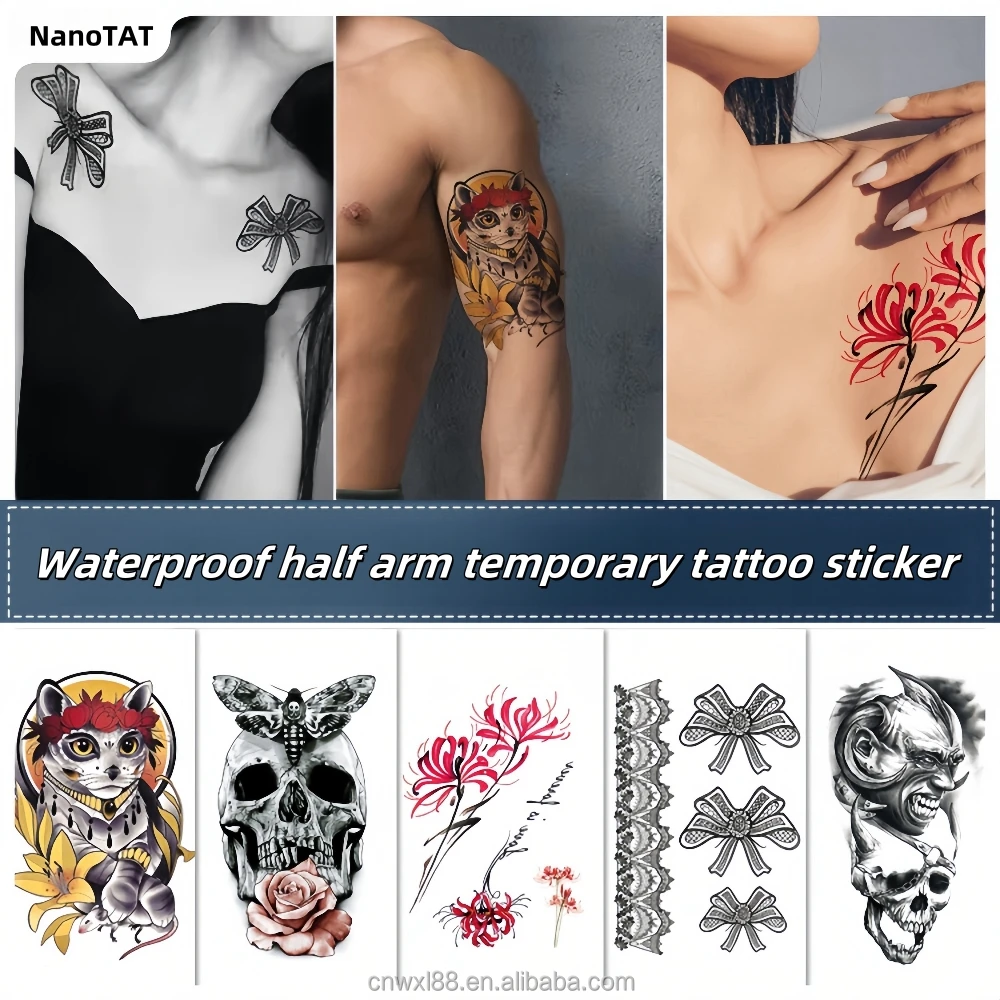Custom High Quality Sexy 3D Temporary Tattoo Water Transfer Printing Paper Sticker for Birthday Parties for Men and Women