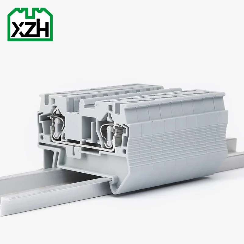 ST4 Quick Plug-in Cable Wire Connector 20-10 AWG Feed Through Electrical Screwless Connection Spring Din Rail Terminal Blocks