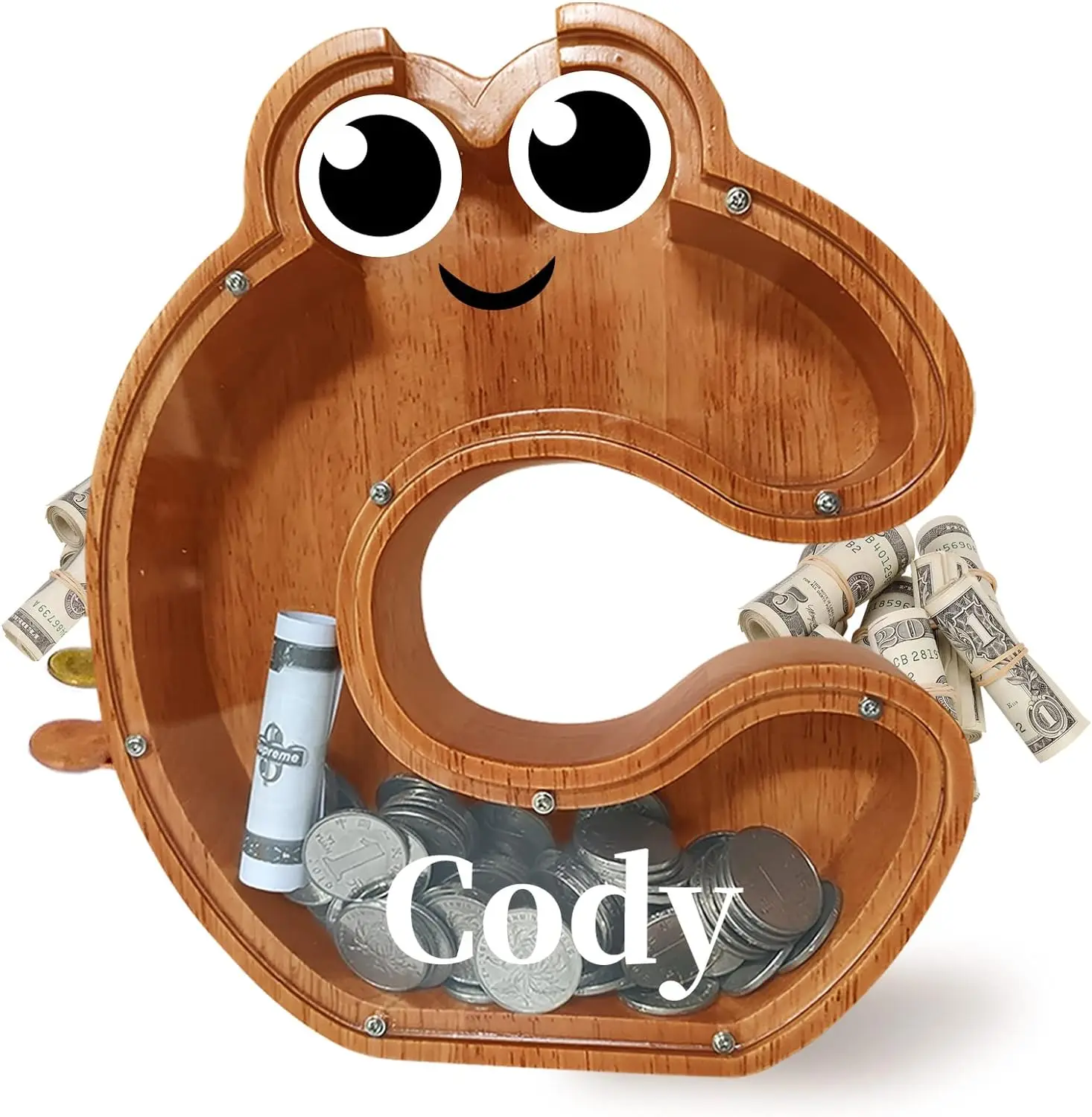 Custom Laser Engraving Wooden letter  Piggy Bank Personalized Letters Coin Bank letter Piggy Bank wooden coin money saving box